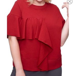 Universal Standard Flounce Sweatshirt in Red